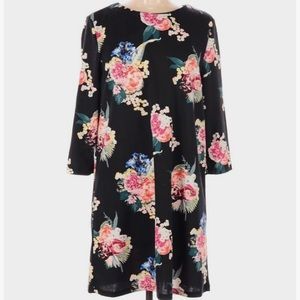 H&M Black Floral Shift Dress, sz S